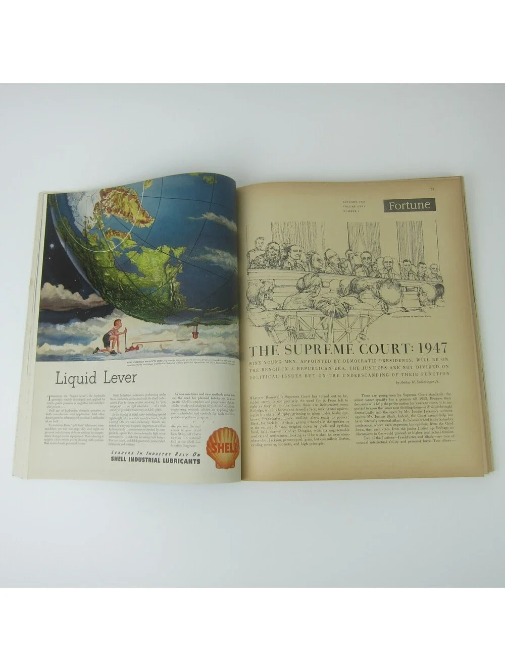 Vintage FORTUNE Magazine January 1947 Owens-Corning, Hamilton Watch, Bing Crosby